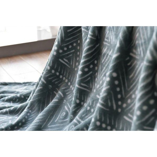 Dark green printed flannel blanket sofa thick nap cover blanket bed sheet