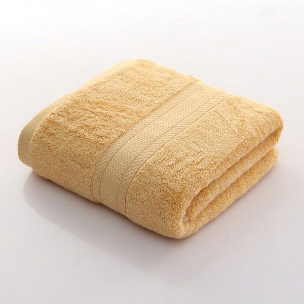 Bamboo fiber bath towel, plain color, wide ribbon, thickened large bath towel, bamboo charcoal fiber gift bath towel