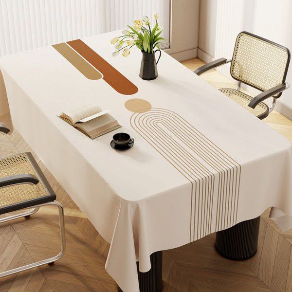 Soft cloth drape feeling tablecloth atmosphere feeling tablecloth wash free, oil resistant, waterproof, and scald resistant cream coffee table table mat