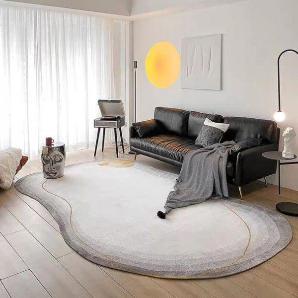 Light luxury irregular carpet, living room, coffee table carpet, household oval bedroom, living room, fully covered with carpet mats