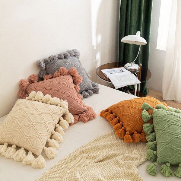 Ripple tassel knitted pillows, pillowcases, car sofas, chairs, cushions, home soft decoration accessories