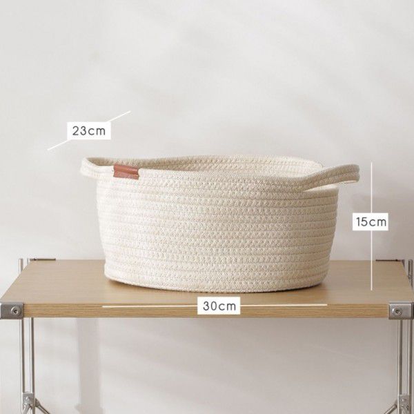 Cotton thread storage basket, desktop snack storage basket, living room hand woven circular miscellaneous small basket, storage basket