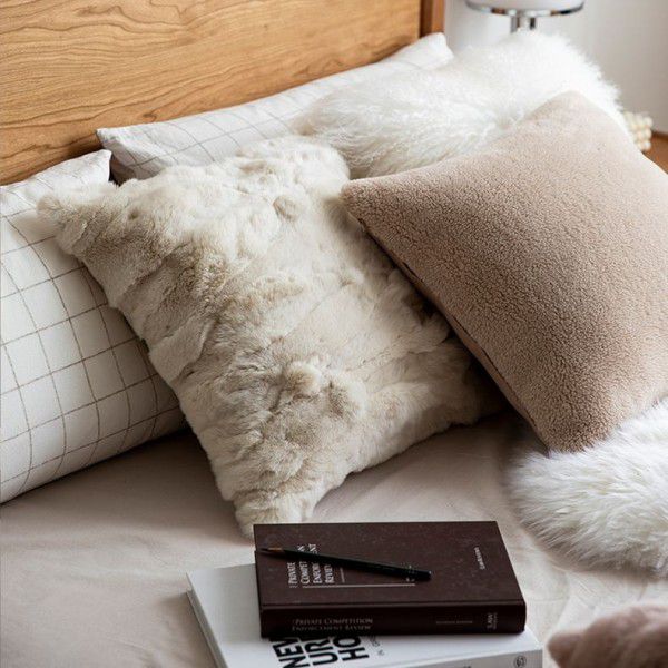 Throw Pillow Modern Net Red Throw Pillow Sofa Car Cushion Rabbit Plush Pillow
