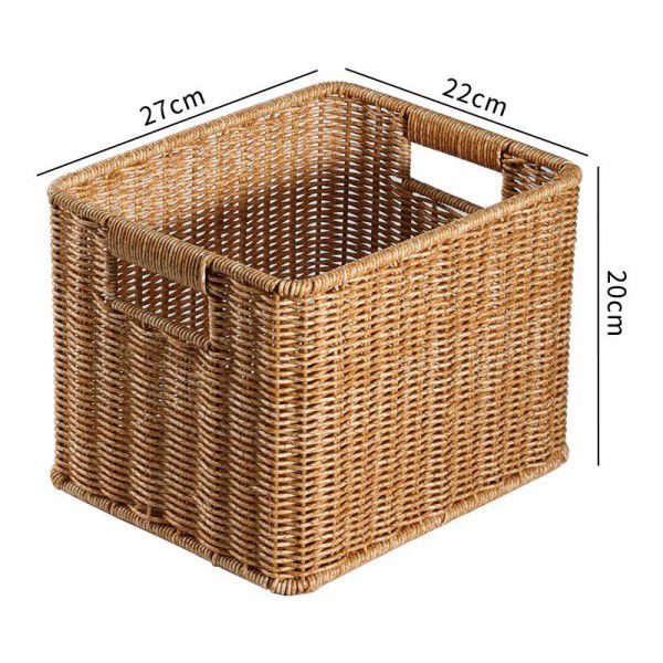 Storage basket, non rattan willow woven storage basket, drawer basket, bookshelf, large woven storage basket, European style