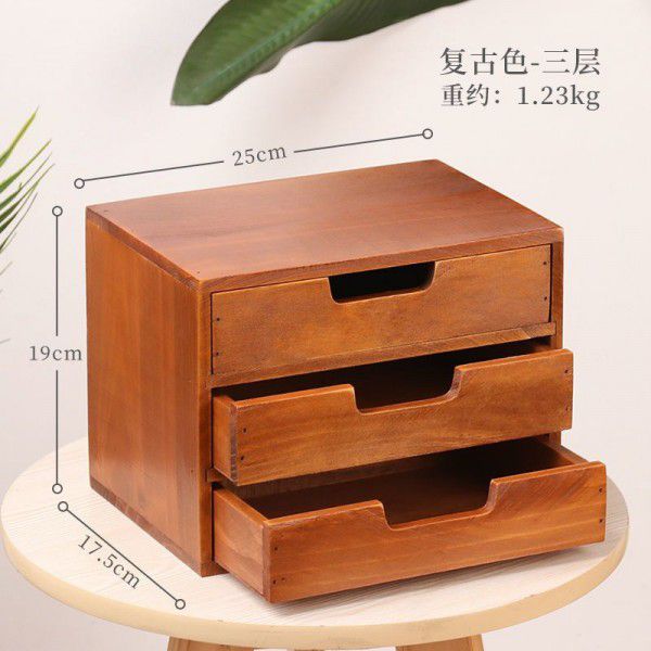 Drawer Box Vintage Wooden Drawer Style Storage Box Drawer Cabinet Sundries Desktop Small Box Table Top Sorting Storage Cabinet