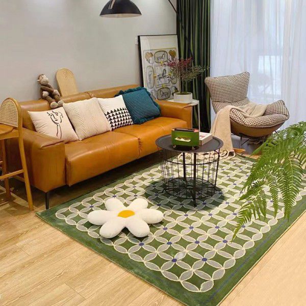 Fresh style imitation cashmere thickened soft carpet, living room bedroom anti-skid floor mat