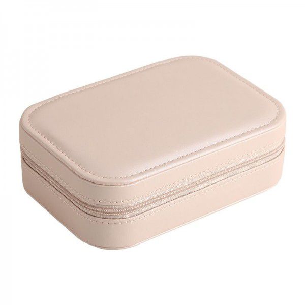 Jewelry zipper storage box, simple and convenient for girls, double layer earring jewelry box, ring earring jewelry box