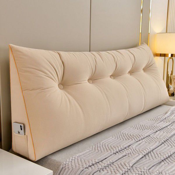 Triangle bedside cushion, double backrest soft bag, cushion, detachable and washable on the bed, waist protection cushion, sofa, tatami backrest