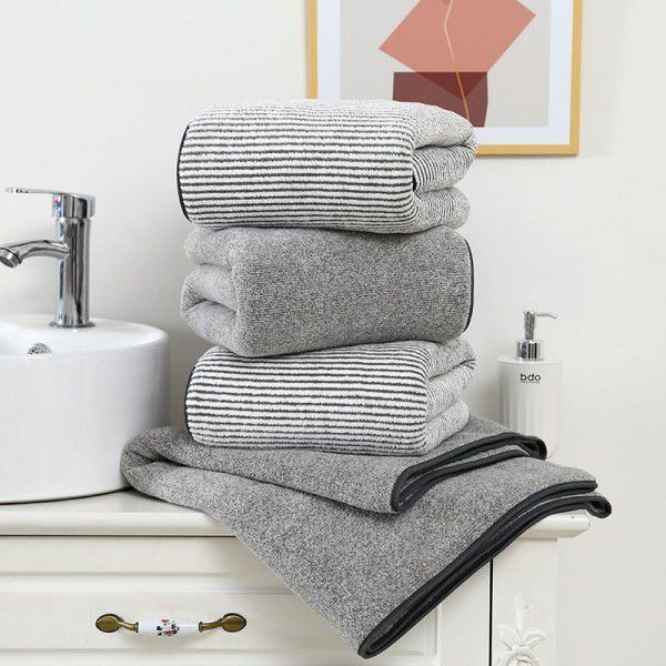 Bamboo charcoal coral velvet bath towel Micron yarn large bath towel Absorbent ultrafine fiber bath towel