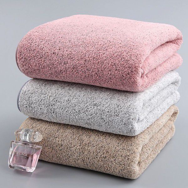 Bamboo carbon solid color home daily bath towel Adult coral velvet fiber bath towel
