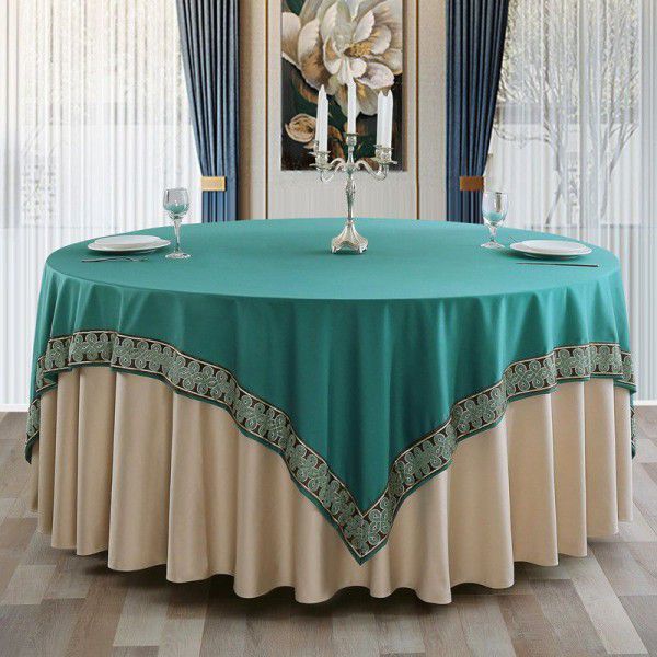 Hotel Table Cloth Grand Round Table Restaurant Table Cloth Hotel Banquet Solid Color Table Cloth Fabric Art