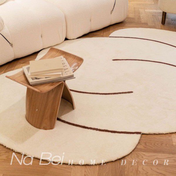 Home Cream Line Cloud Living Room Carpet Bedroom Bedside Carpet Tea Table Carpet Simple Modern Sofa Floor Mat