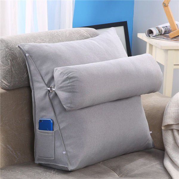 Bedhead large cushion, triangular cushion, tatami soft bag, waist cushion, office sofa, pillow, neck protection, waist protection, pillow