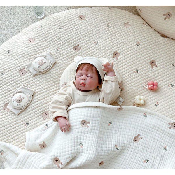 Infant and toddler circular crawling mat, detachable and washable floor mat, exquisitely embroidered children's tent carpet