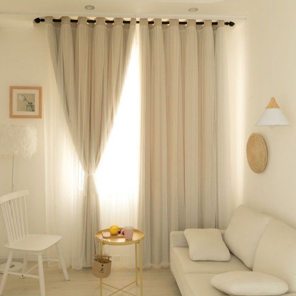 Light blocking curtains, simple double layer live broadcast room, children's room, internet red princess style bedroom, living room, window screen curtain
