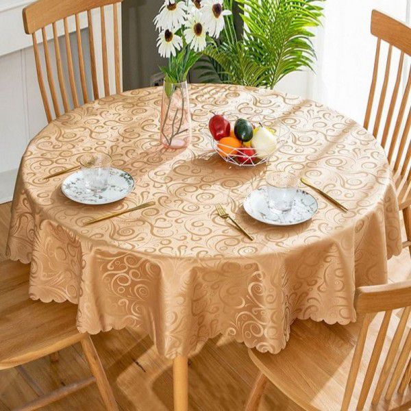 Red tablecloth, round table cloth, anti scalding, no washing, dining table cloth, household, hotel, restaurant, circular cloth
