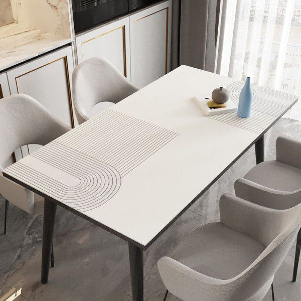 Table mat is waterproof, oil-resistant, and washable. Table cloth is heat-resistant and can be cut. Simple leather tabletop cloth and coffee table