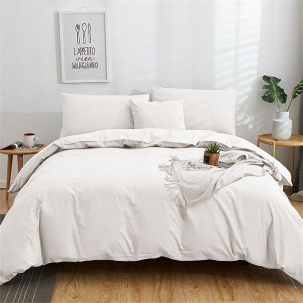 Four piece set of pure cotton solid color bedding, bed sheets, fitted sheets, bedding