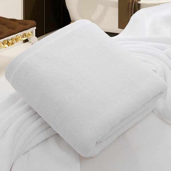Cotton Thick Bath Towel Home Bath Towel Hotel Pure Cotton White Towel Embroidery