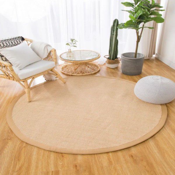 Round sisal carpet, living room, bedroom, straw woven round carpet, sweat steaming pad, water grass carpet, living room, tatami mat, cool mat