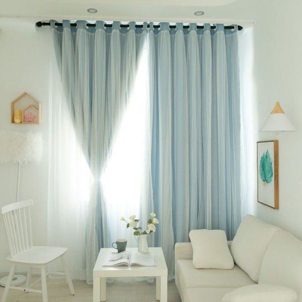 Light blocking curtains, simple double layer live broadcast room, children's room, internet red princess style bedroom, living room, window screen curtain