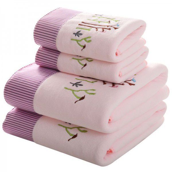 1 bath towel+1 towel Adult non absorbent soft men and women thickened and oversized bath