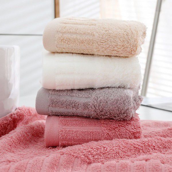 Bath towel made of pure cotton, thickened long staple cotton, soft and absorbent household plain color