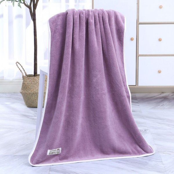 Coral velvet bath towel, thickened, household shower, adult couple beach towel, soft and absorbent bath towel