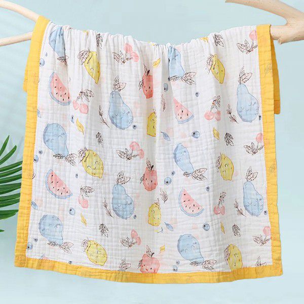 Neonatal bath towel, baby pure cotton gauze, soft and absorbent children's bath towel, blanket for newborn babies in all seasons