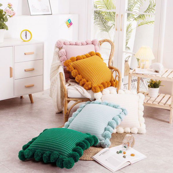 Big ball knitted throw pillow, cushion, office waist pillow, sofa, home soft decoration accessories