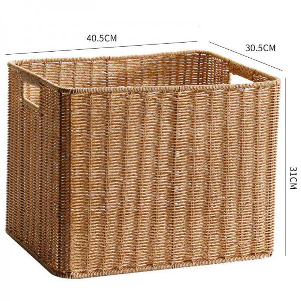 Storage basket, square storage basket, imitation rattan woven living room cabinet, drawer arrangement, storage