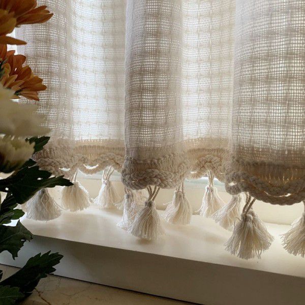 Cotton and hemp shading curtains, non perforated window screens, velcro curtains, transparent and non permeable partition windows