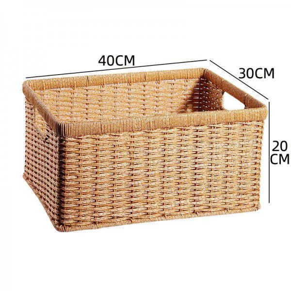 Storage basket, non rattan willow woven storage basket, drawer basket, bookshelf, large woven storage basket, European style