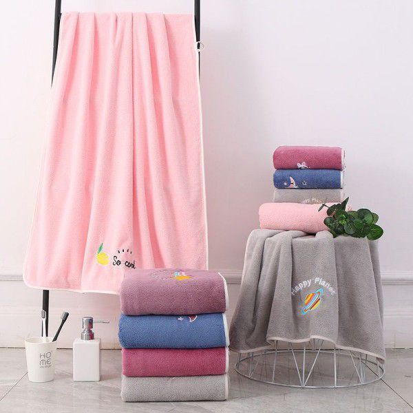 Bath towel thickened, household absorbent, quick drying, non hair shedding towel can be worn, wrapped in bath towel, large size adult baby bath towel