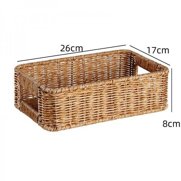 Storage basket, square storage basket, imitation rattan woven living room cabinet, drawer arrangement, storage