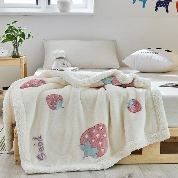 Children's blanket thickened winter cashmere quilt Children's kindergarten nap baby coral blanket 