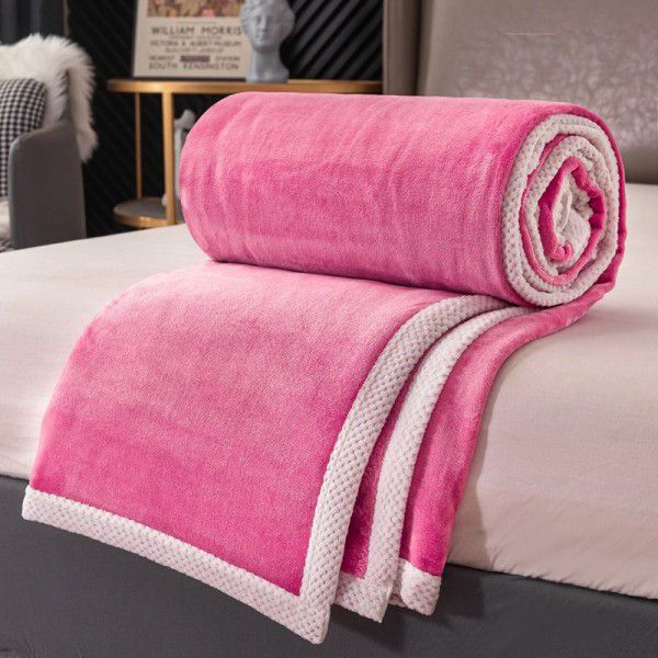 Double-sided thickened milk plush blanket, flange plush blanket, quilt, winter bed sheet, small blanket, afternoon sleeping blanket