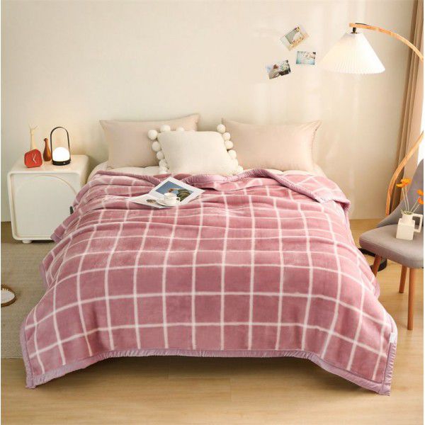 Winter thickened warm air conditioning nap cover blanket flange flannel blanket blanket