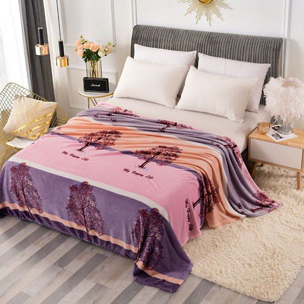 Flannel blanket, coral blanket, bed sheet, yoga cover blanket, French velvet gift, air conditioning blanket