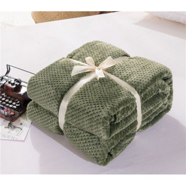Blanket blanket, mesh coral blanket, lunch blanket, sofa blanket, winter flannel pineapple blanket