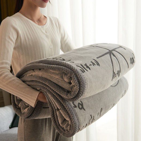 Winter single-layer thickened milk wool blanket double-sided flannel blanket quilt sheet multi-function blanket air conditioning blanket 
