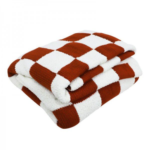 Checkerboard double layer thickened blanket sofa blanket blanket blanket blanket