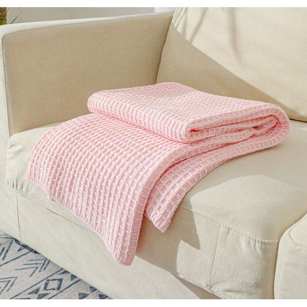 New sofa blanket blanket, summer knitted blanket, office nap blanket, air conditioning blanket, waffle blanket
