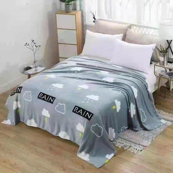 Flannel blanket printed warm winter thick blanket, home printed blanket cover