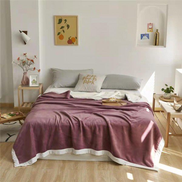 Modern minimalist A-class milk plush blanket, flannel bed sheet, summer blanket, thin cover blanket