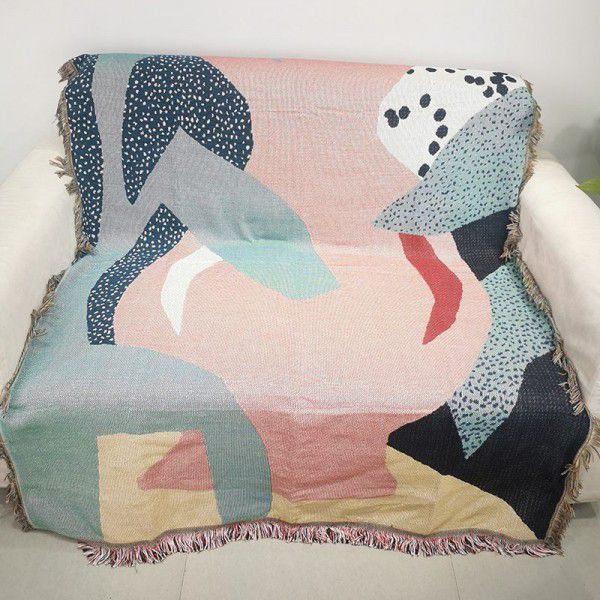 Modern minimalist style home sofa fabric sofa thread blanket